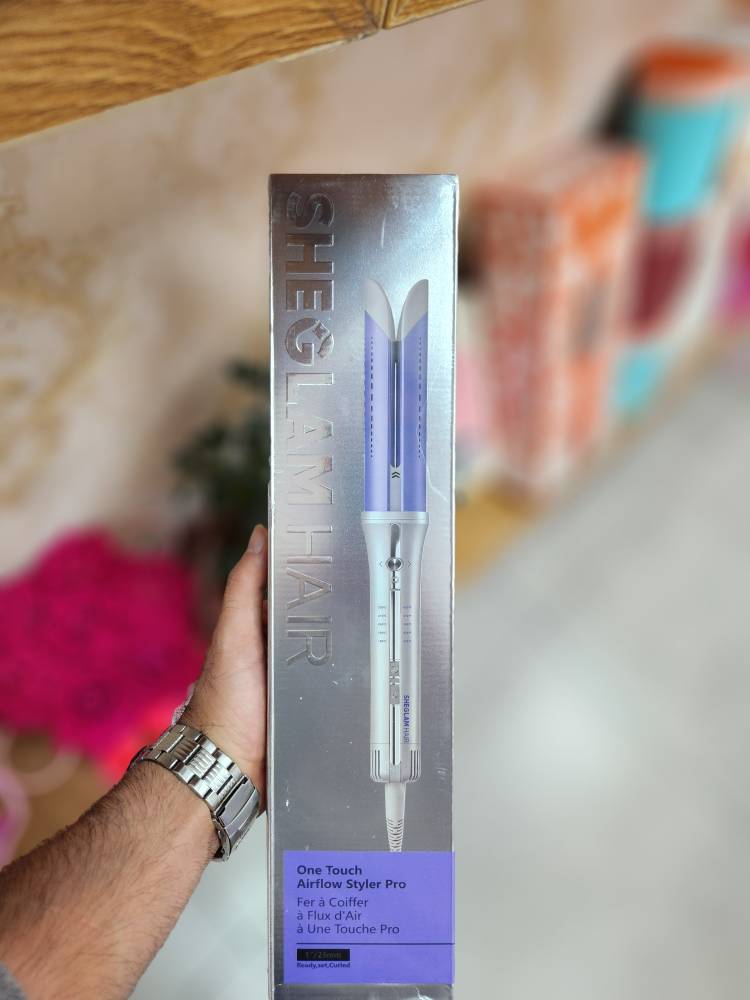 💜 فرکننده مو شیگلم مدل Airflow Styler Pro | کرلی اتوماتیک بنفش نقره‌ای